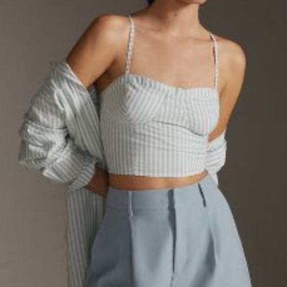 Anthropologie Bustier Top Green, L - Picture 4 of 11